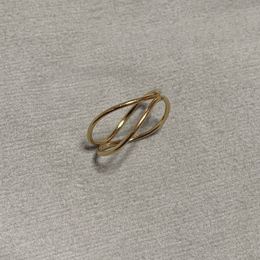 Gold Double-Band Wave Ring - Picture 4 of 5